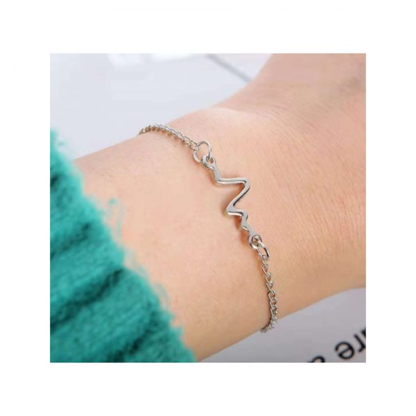 Silver Heartbeat Bracelet