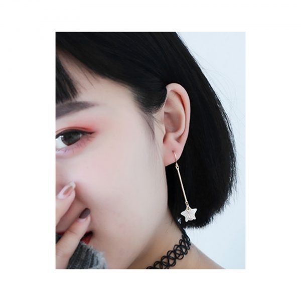 Asymmetrical White Star Earings