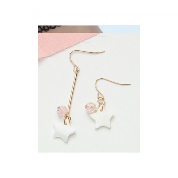 Asymmetrical White Star Earings