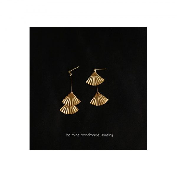 Golden Fan Earings